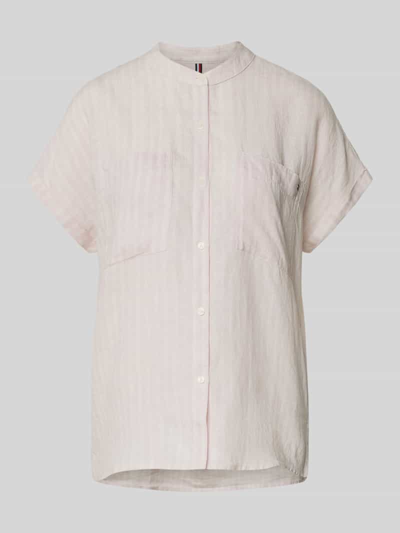 Tommy Hilfiger Relaxed fit linnen blouse met korte mouwen
