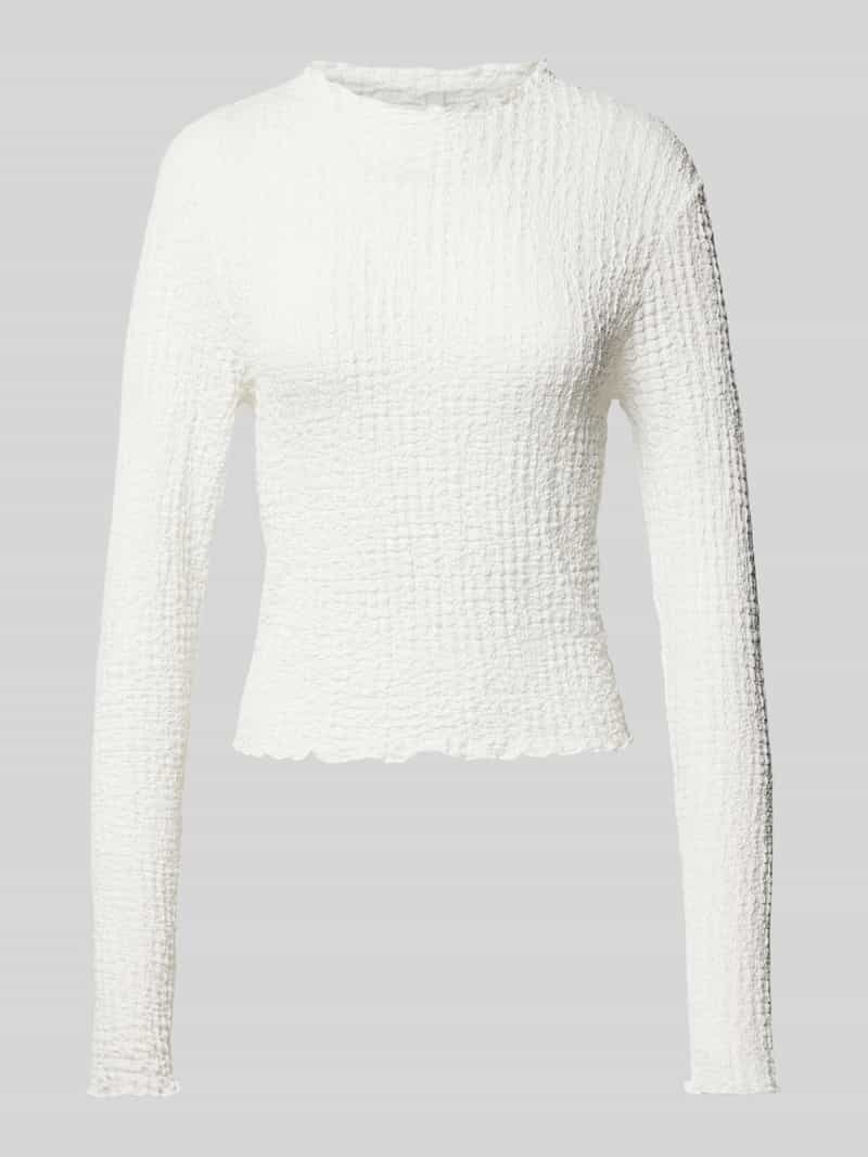 Only Slim fit shirt met lange mouwen in seersucker-look model 'LENA'