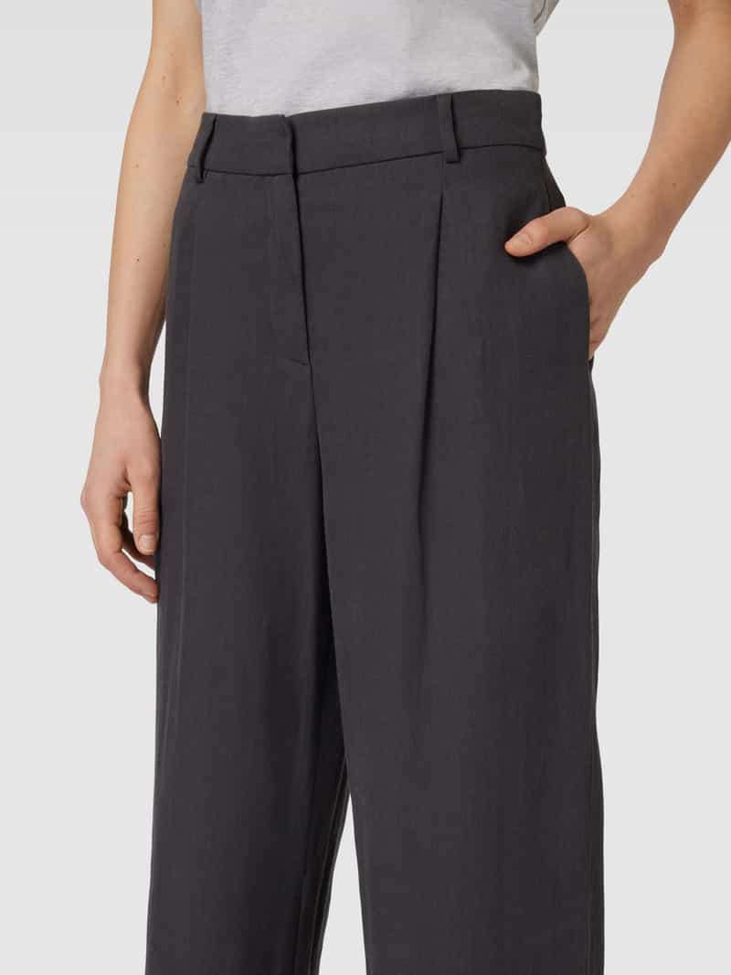 Jake*s Collection Flared cut stoffen broek met bandplooien