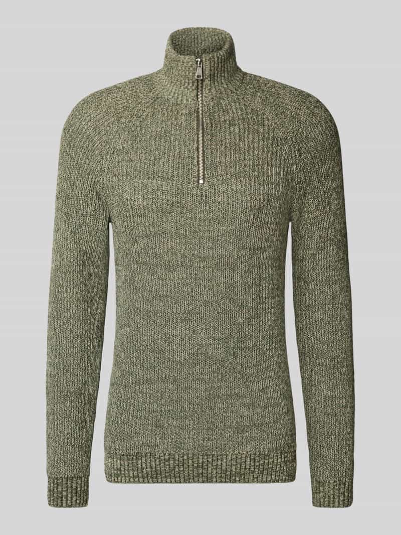 Blend Slim fit gebreide pullover met ritssluiting model 'Darik'