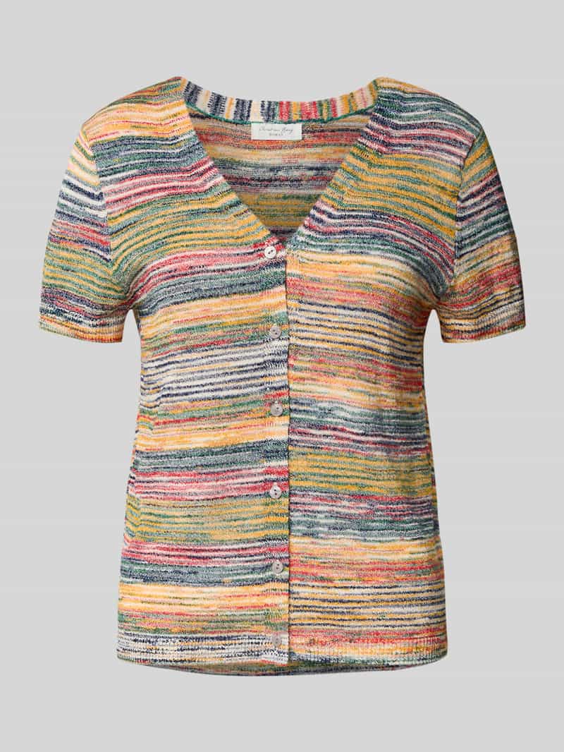 Christian Berg Woman Gebreid shirt van viscosemix met knoopsluiting