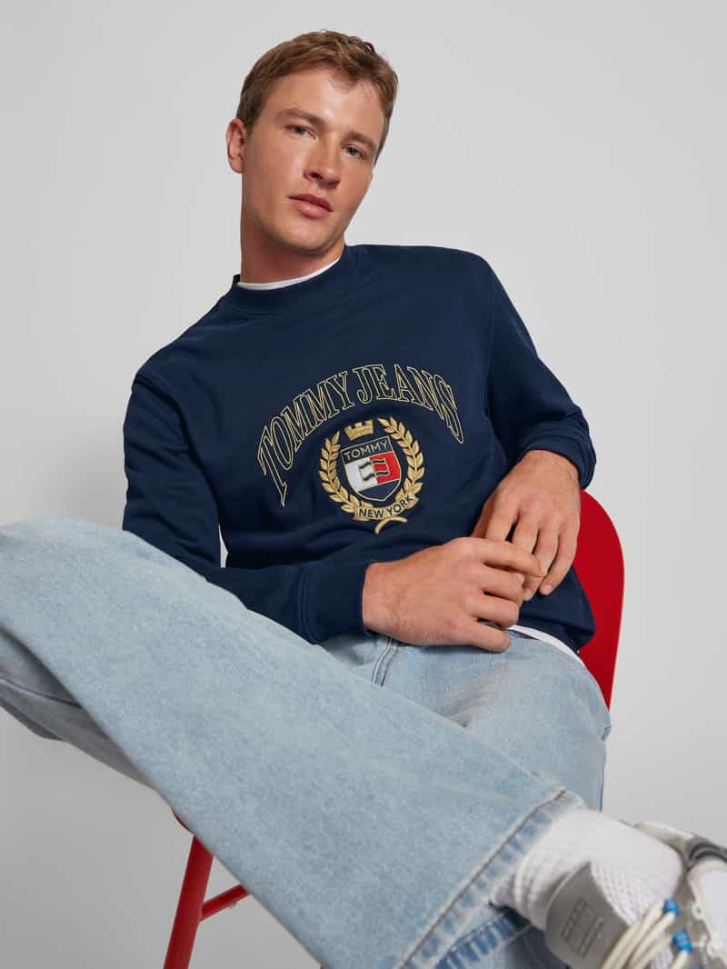 Tommy Jeans Regular fit sweatshirt met labelstitching