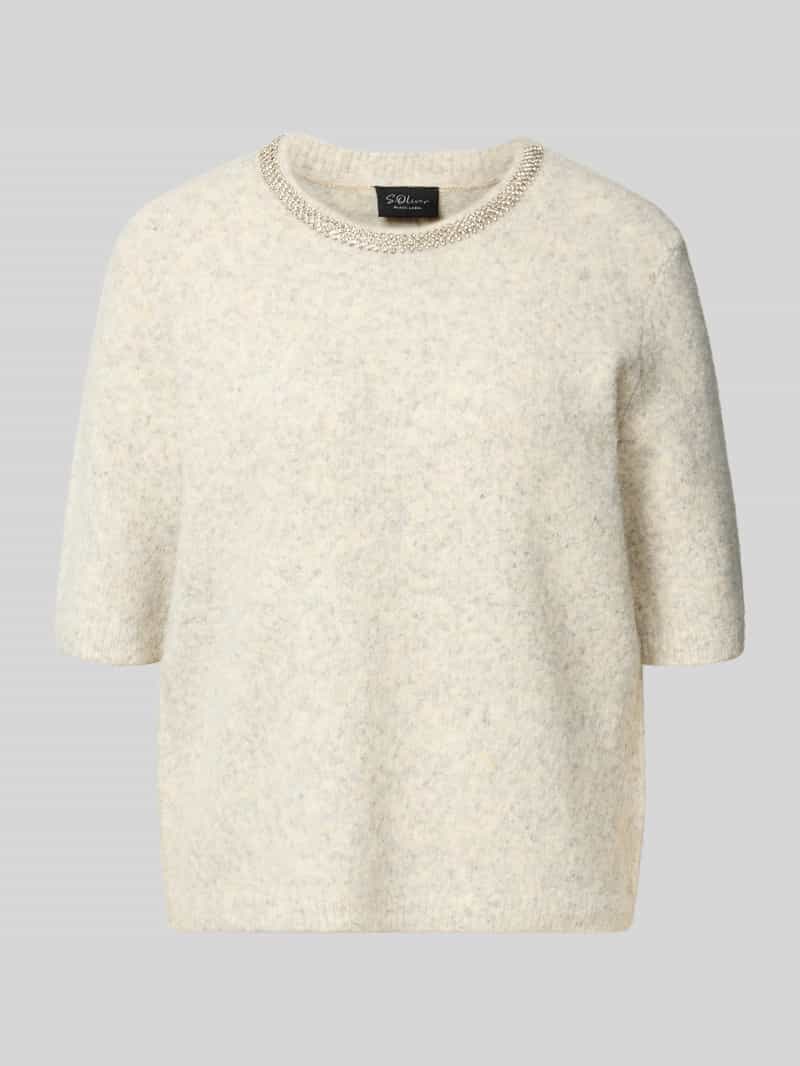 s.Oliver BLACK LABEL Boxy fit gebreide pullover met korte mouwen en wol