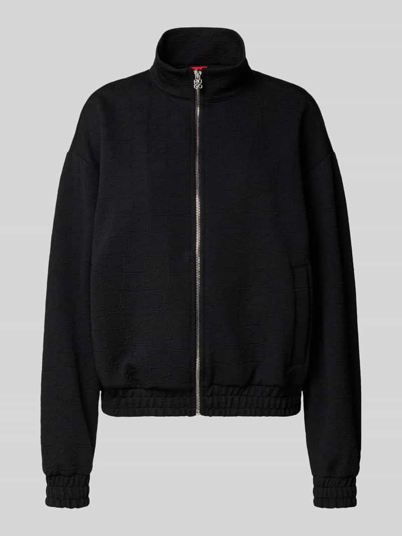 HUGO Regular fit sweatjack met structuurmotief model 'DARGIE'