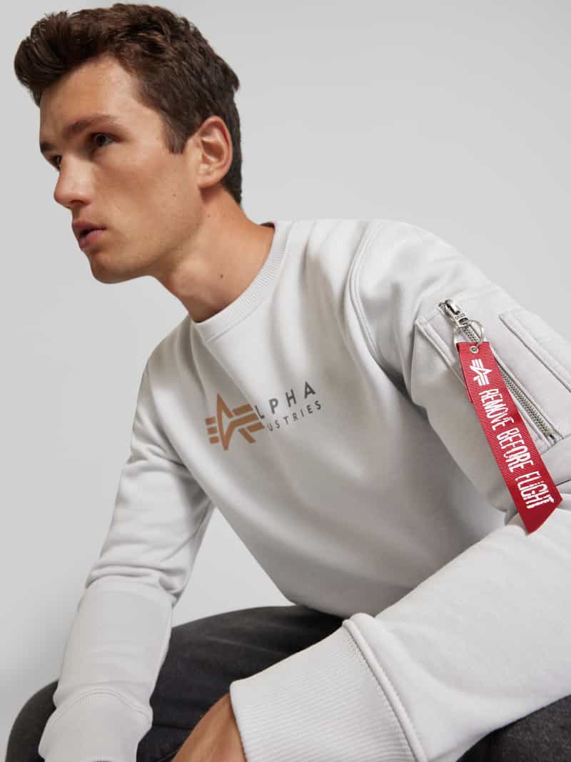 alpha industries Sweatshirt met labelprint en ritszak