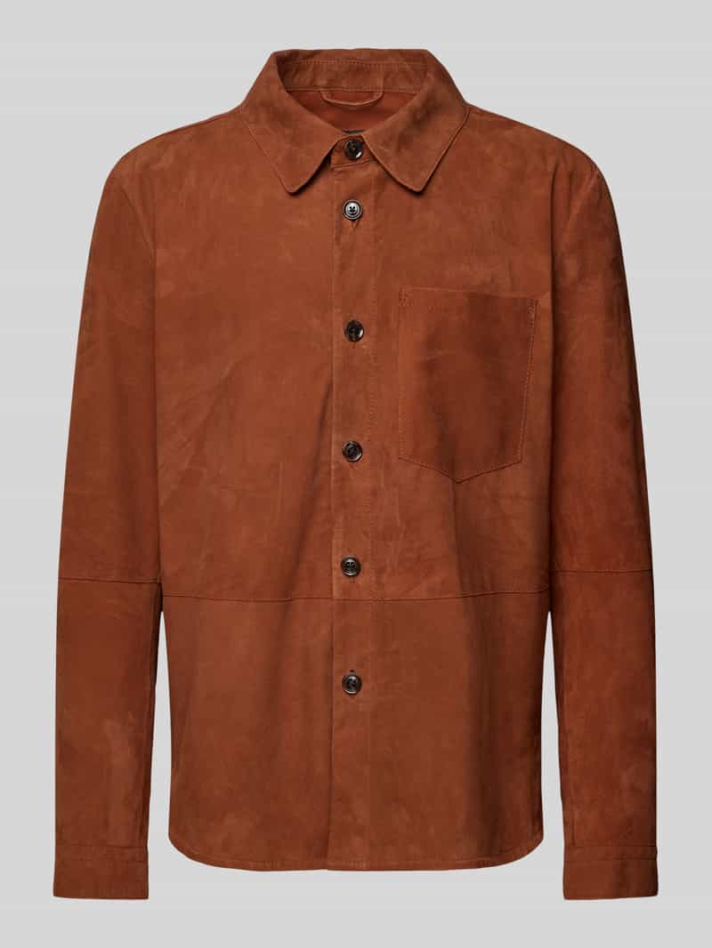 Strellson Regular fit leren overhemd met borstzak model 'CHADRON'