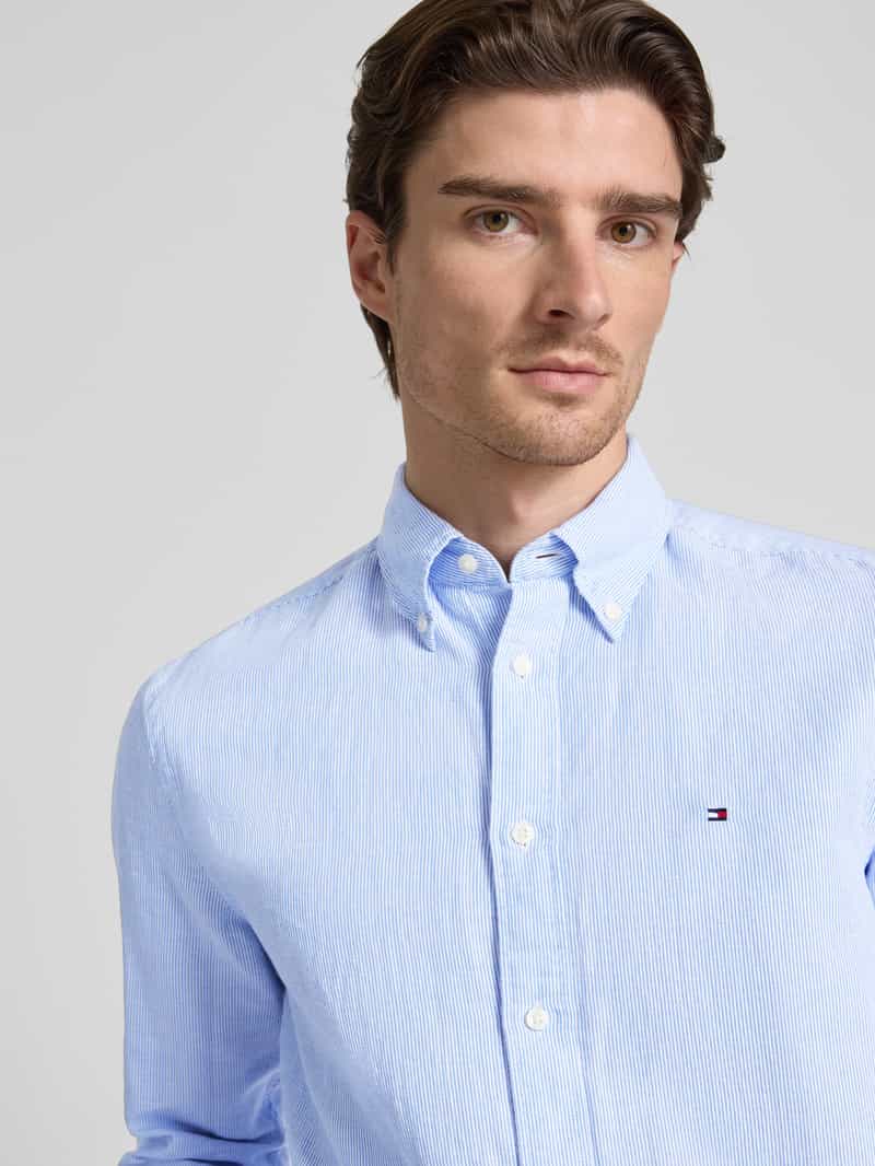 Tommy Hilfiger Regular fit vrijetijdsoverhemd van een mix van katoen en linnen