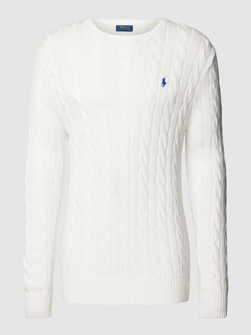 Polo Ralph Lauren Gebreide pullover met logopatch en kabelpatroon