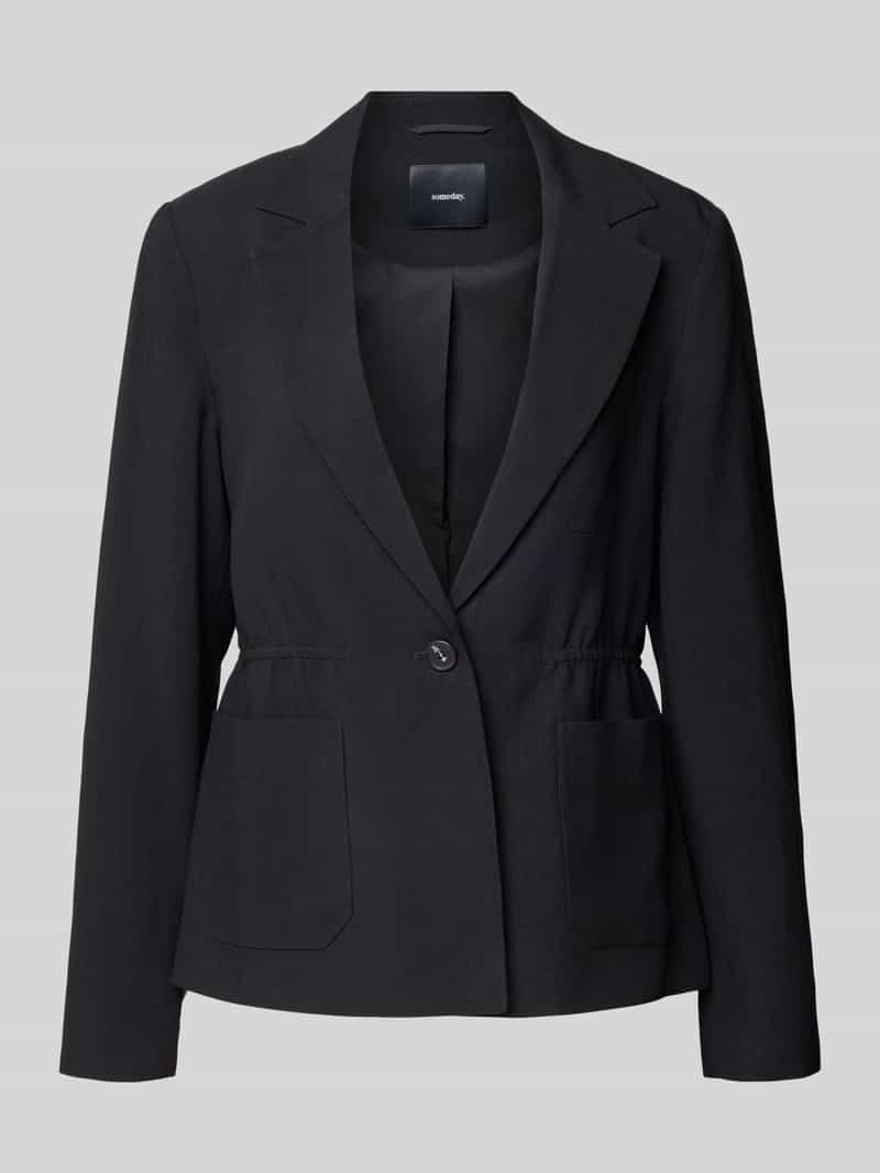 someday. Slim Fit Blazer aus Viskose-Leinen-Mix Modell 'Nursine' in Black, Größe 34 172487634