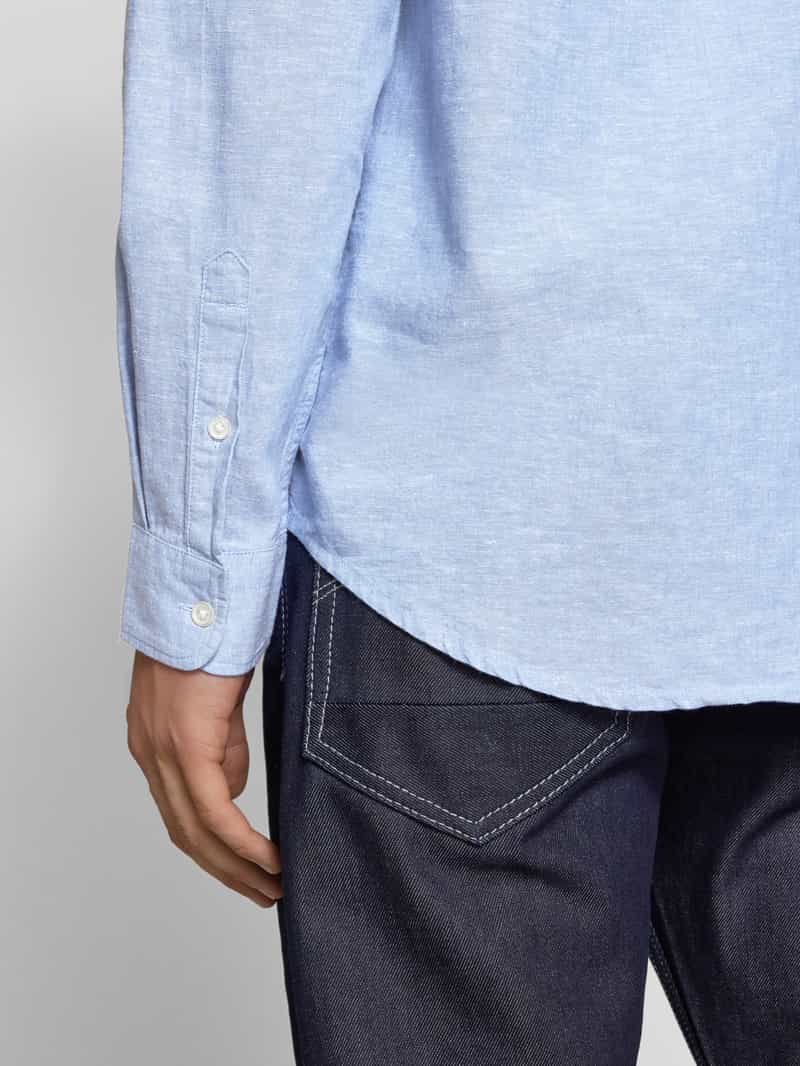 Tommy Jeans Regular fit vrijetijdsoverhemd van een mix van katoen en linnen