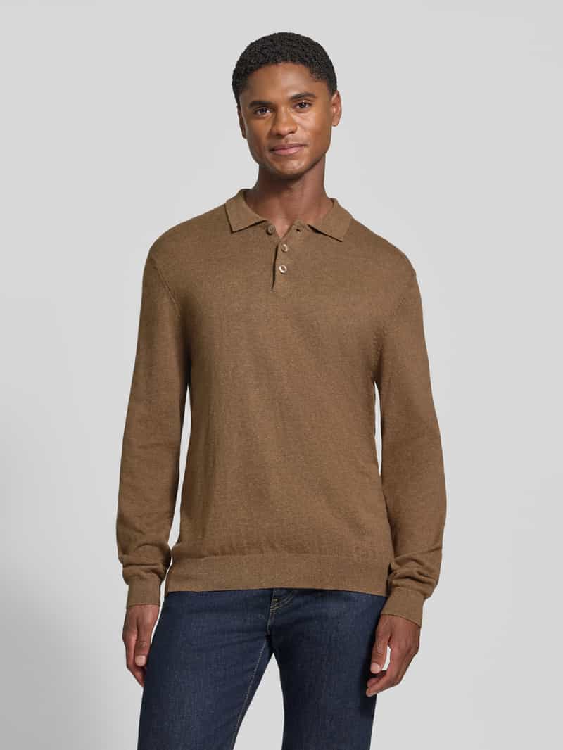 casual friday Regular fit gebreide pullover van mix van katoen en kasjmier
