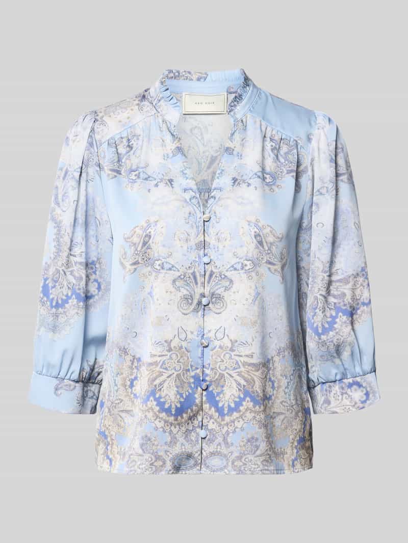 Neo Noir Regular Fit Bluse mit 3/4-Arm Modell 'Roselle Artist Paisley' in Hellblau, Größe 34 209456434
