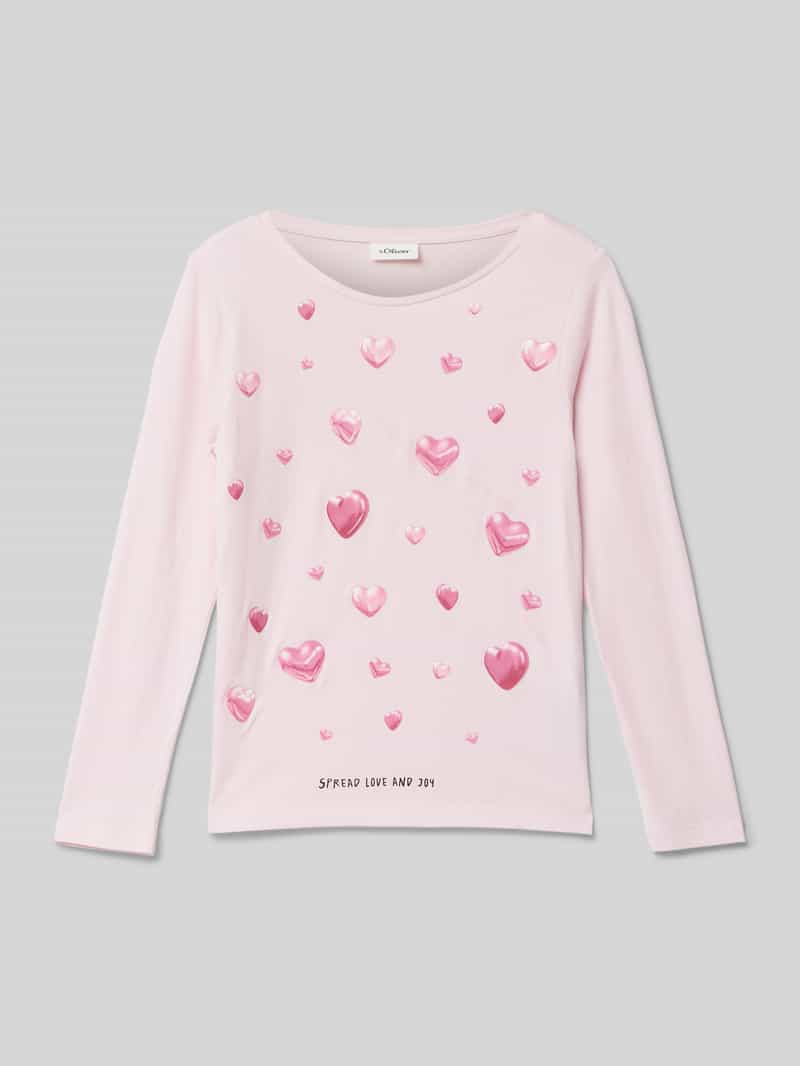 s.Oliver RED LABEL Regular fit shirt met lange mouwen van katoenjersey met siliconenprint