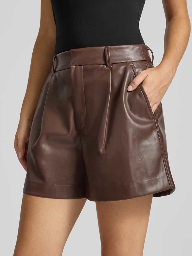 Only Regular fit korte broek in leerlook model 'SMOOTH'