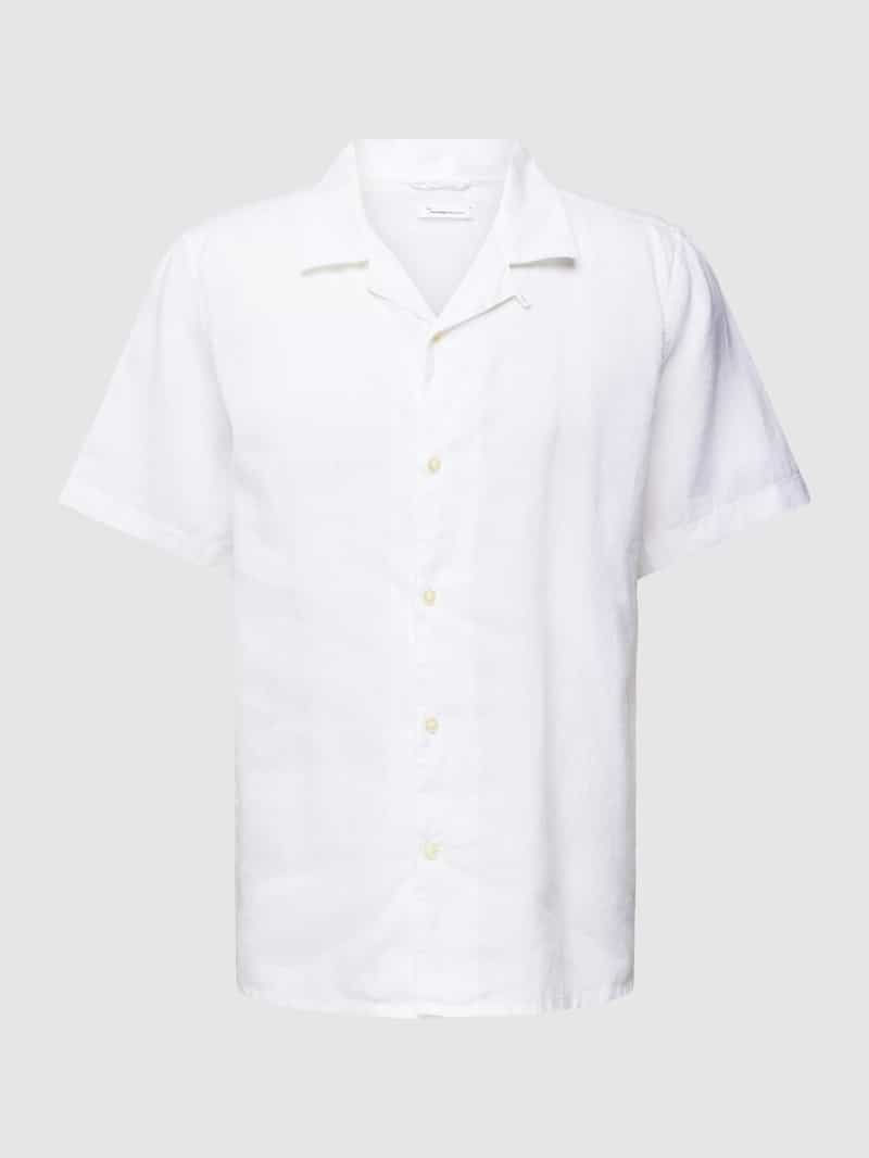 Knowledge Cotton Apparel Box fit vrijetijdsoverhemd met reverskraag