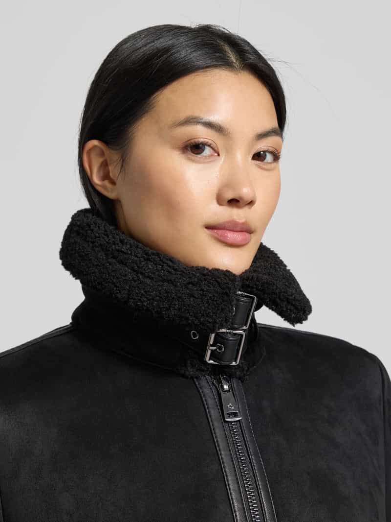 Lauren Ralph Lauren Regular fit jack in leerlook met imitatiebont