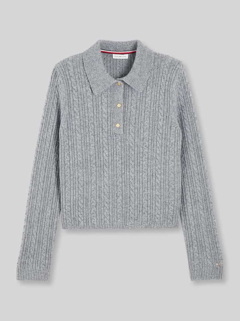 Poloshirt van wolmix met zijdegehalte