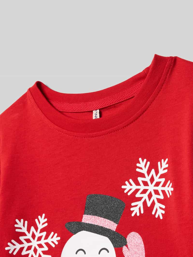 Only Regular fit shirt met lange mouwen van puur katoen model 'XMAS LIFE'