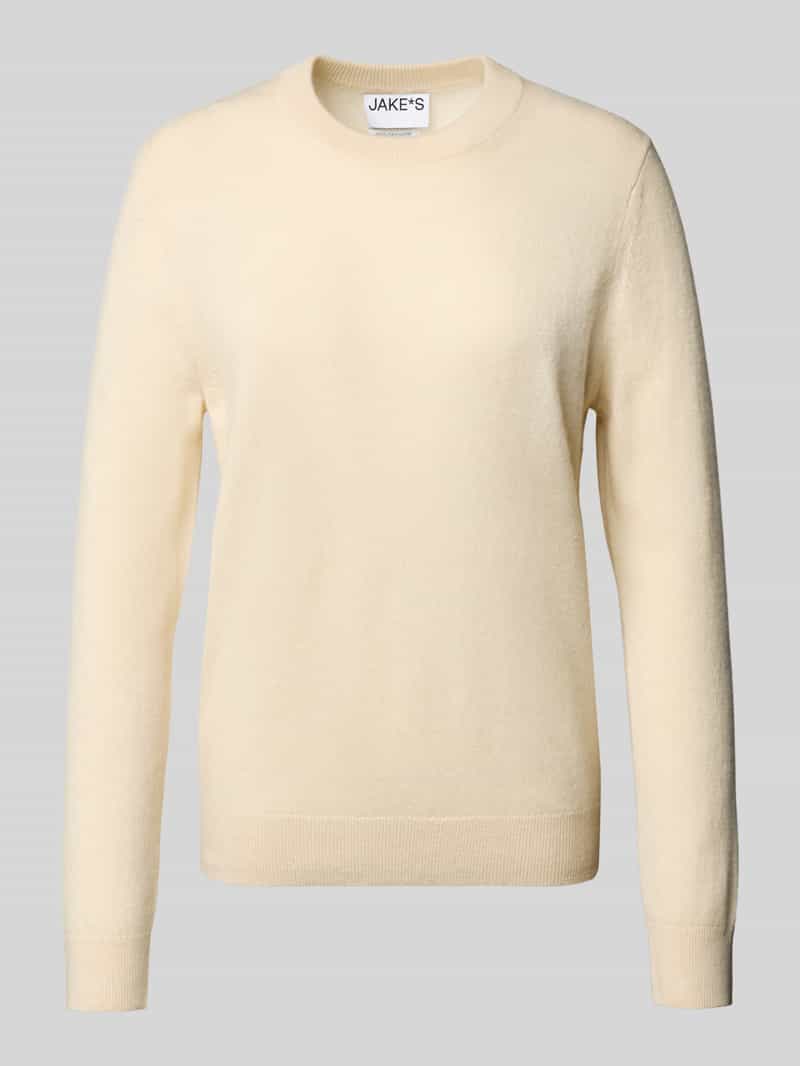 Jake*s Casual Gebreide pullover van kasjmier met ronde hals
