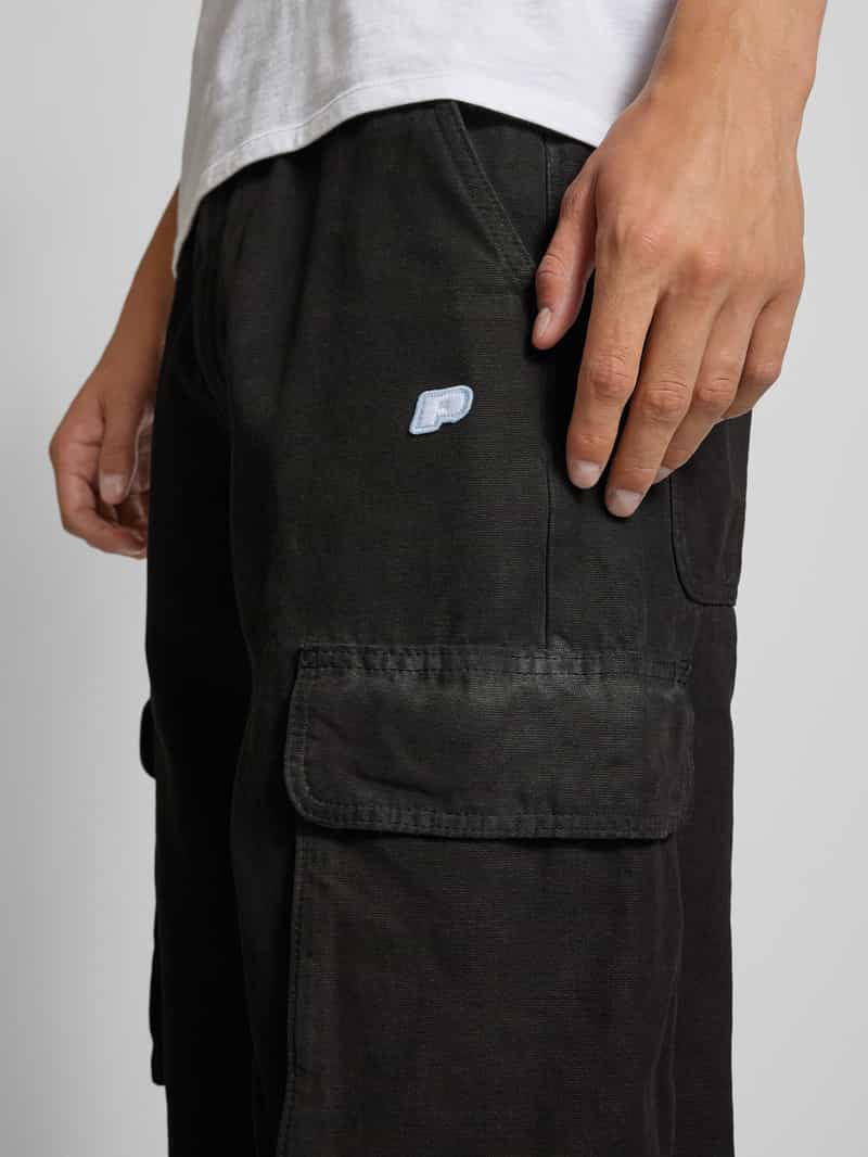 Pegador Wide leg cargobroek met logopatch