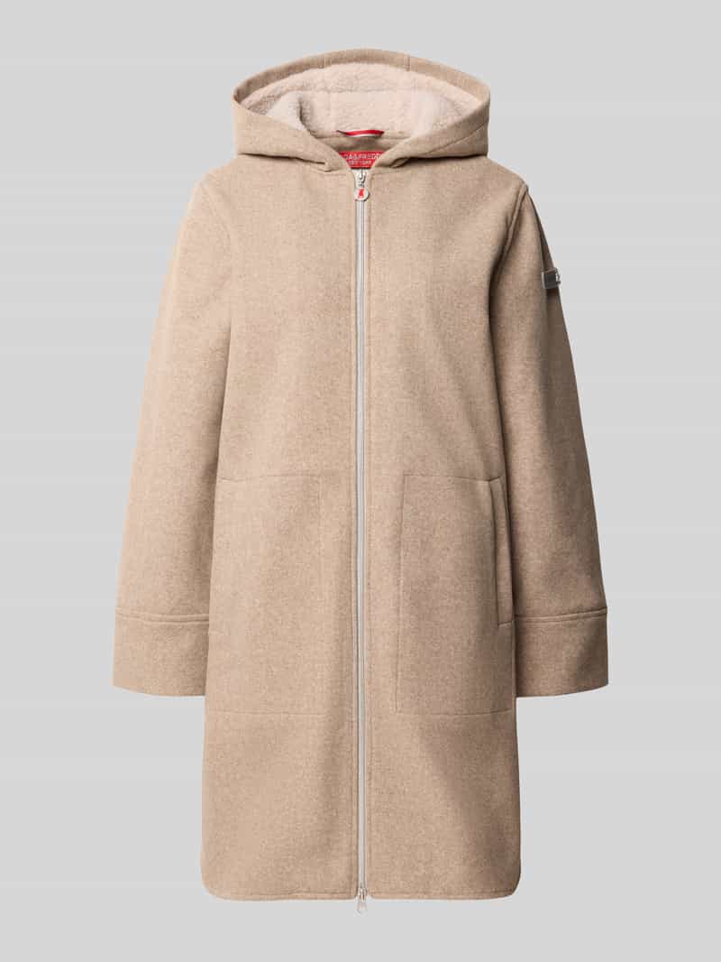 Lange jas met capuchon en ritssluiting model 'FANNY NEW'
