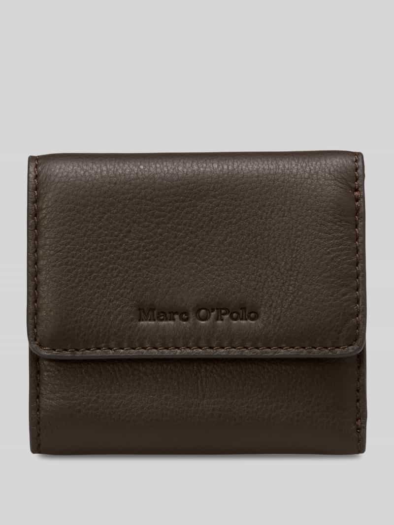 Marc O'Polo Leren portemonnee Jean Combi Wallet Burnt Coffee donkerbruin