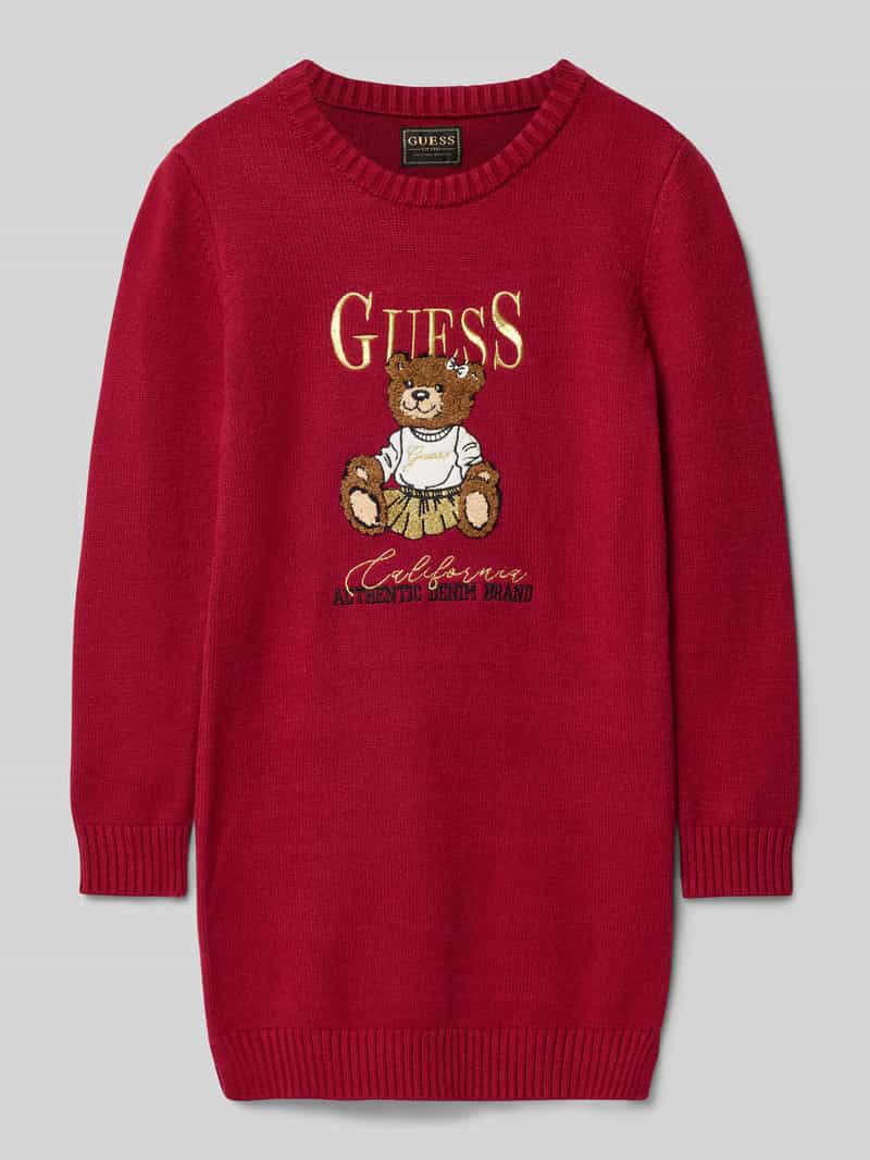 Guess Gebreide muts van viscosemix met labelstitching