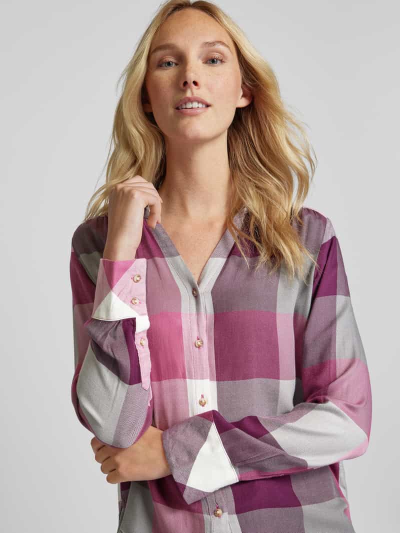 Tom Tailor Regular fit blouse van soepele viscose met ruitmotief