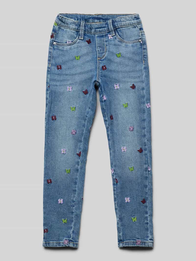 s.Oliver RED LABEL Medium rise tapered fit jeans met elastische band