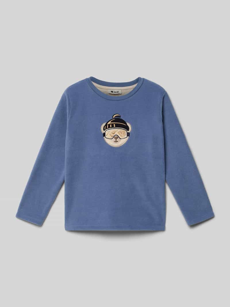 Steiff Sweatshirt met ronde hals en motiefstitching