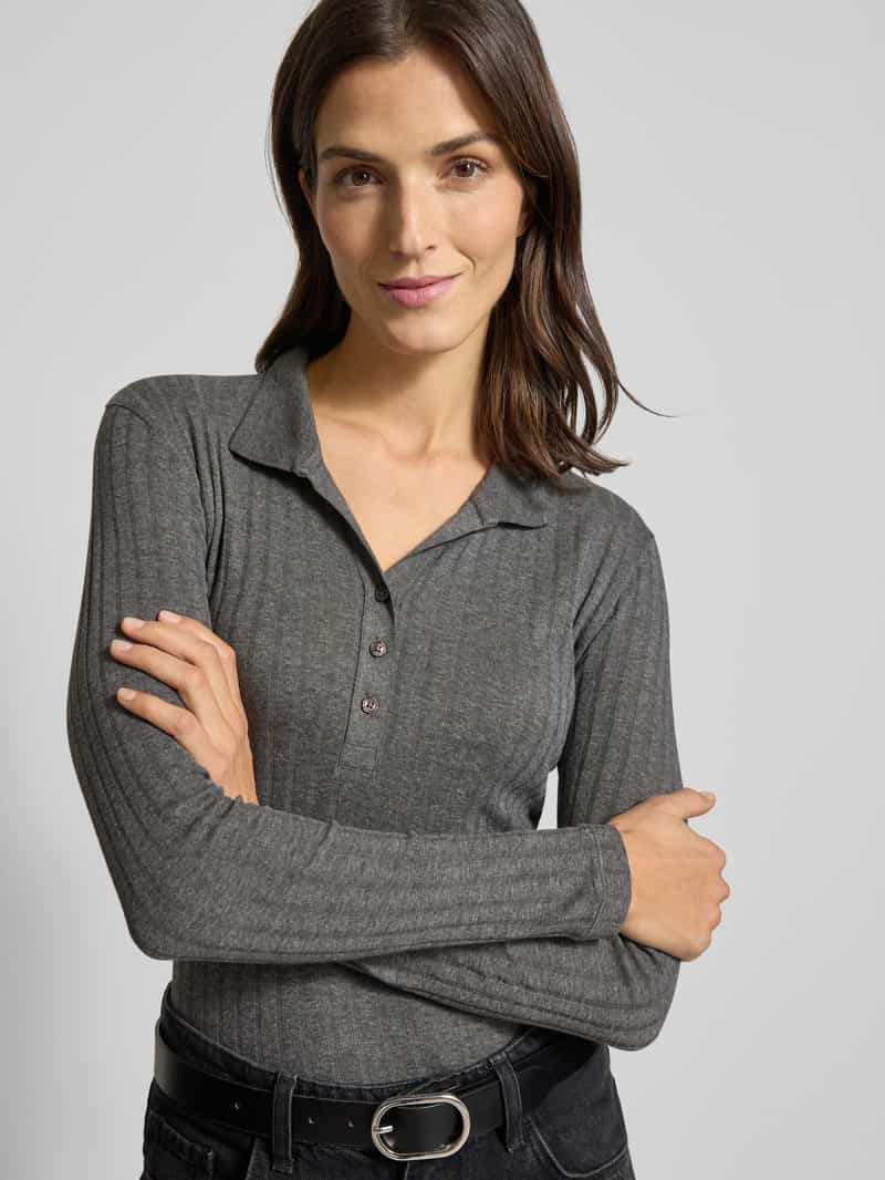 Marc O'Polo Slim fit shirt met lange mouwen van een mix van katoen en modal