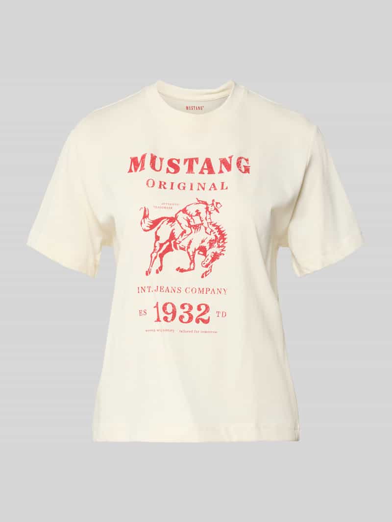 mustang T-shirt met labelprint model 'Floris'