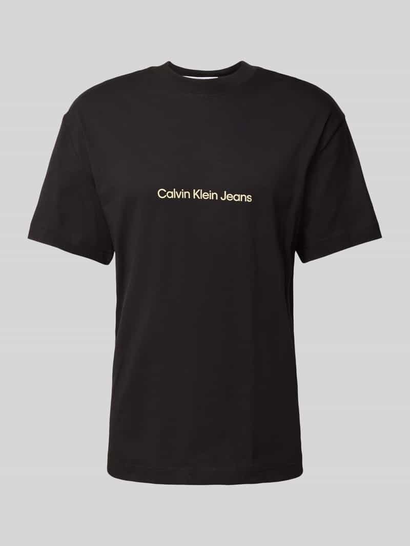 Calvin Klein Jeans T-shirt met labelprint, model 'SQUARE FREQUENCY'