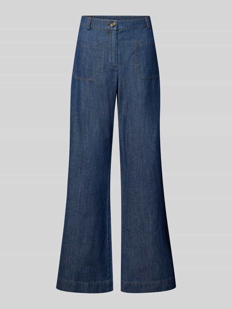 Flared broek met opgestikte zakken