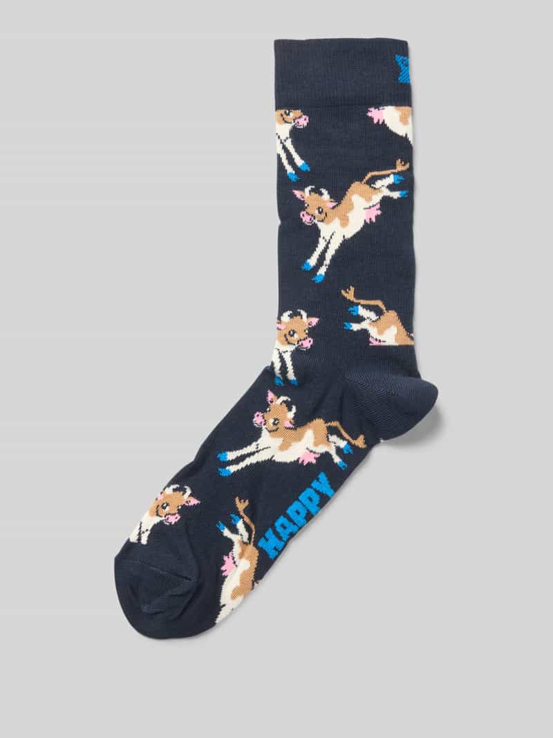 Happy Socks Sokken met motiefstitching model 'Cow'