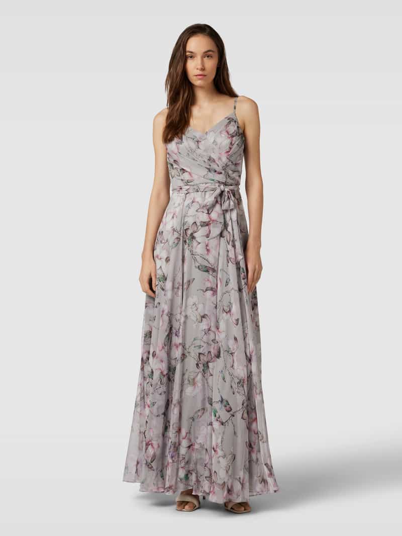 Jurk met dunne bandjes, tailleband en A-lijn Mascara