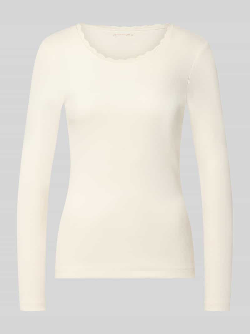 Christian Berg Woman Slim fit shirt met lange mouwen en kant
