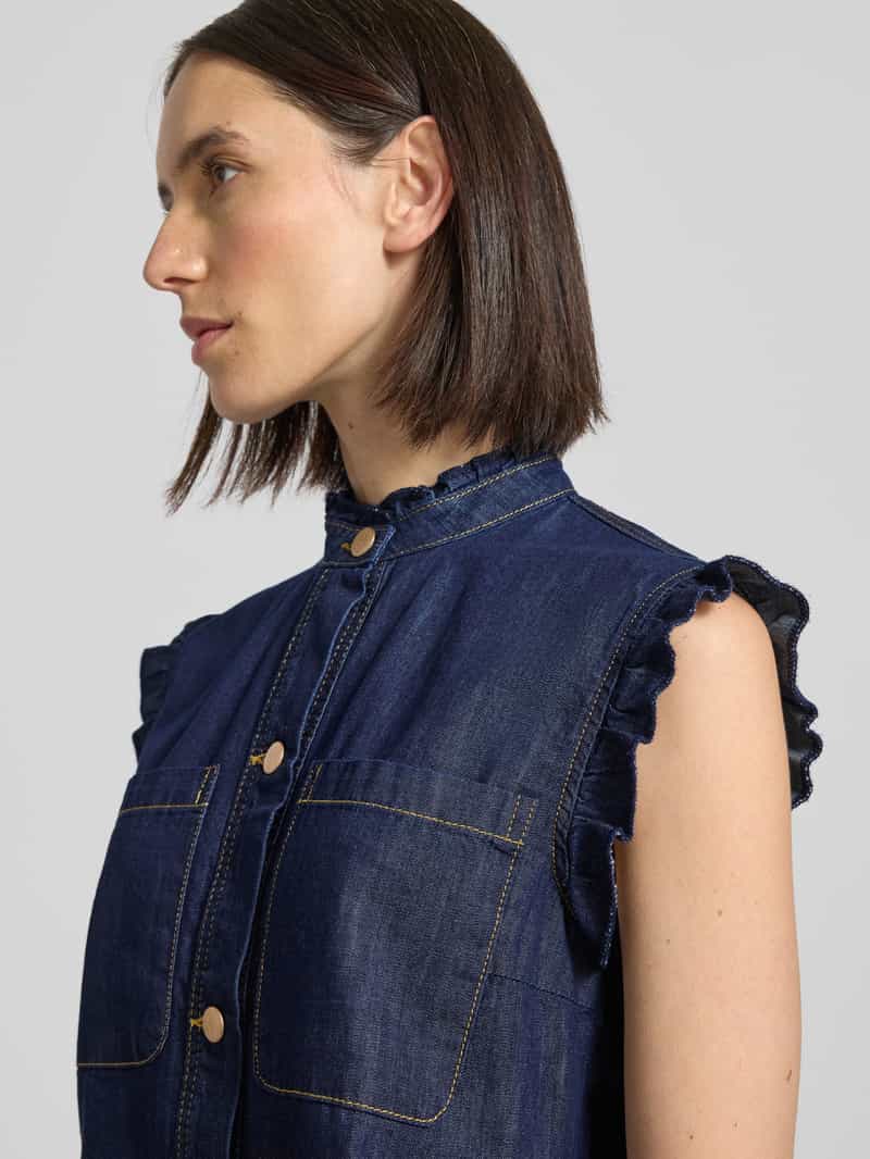 MORE & MORE Regular fit jeansblouse met ruches