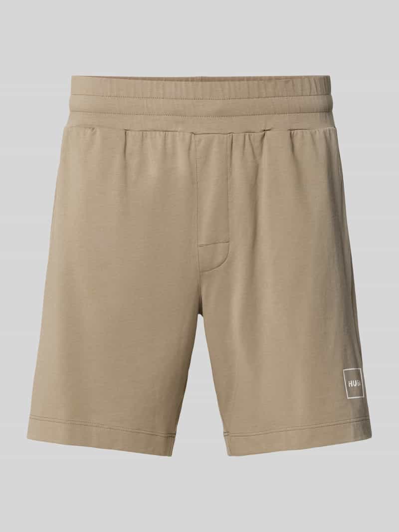 HUGO Regular fit sweatshorts met labelprint model 'Laze'