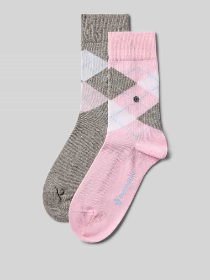 Burlington Sokken met argyle-stitching in een set van 2 paar