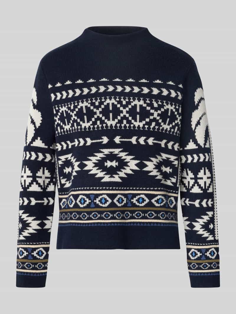 Oui Gebreide pullover met opstaande kraag