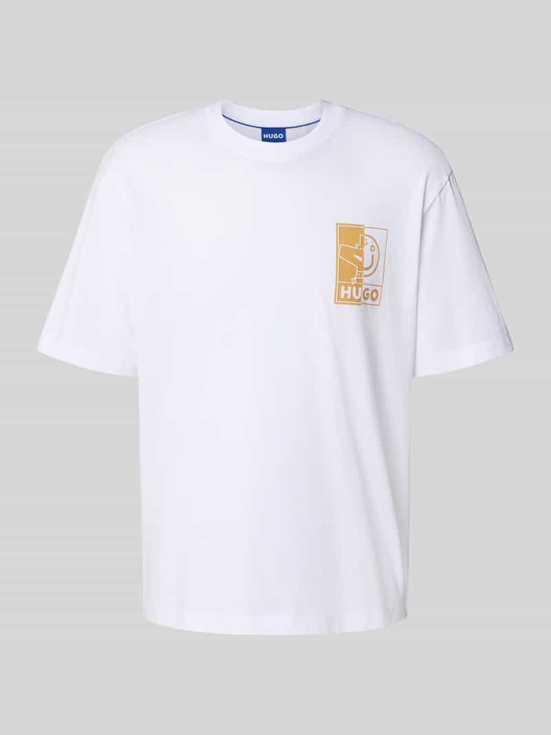 Hugo Blue T-shirt met motiefprint model 'Nedix'