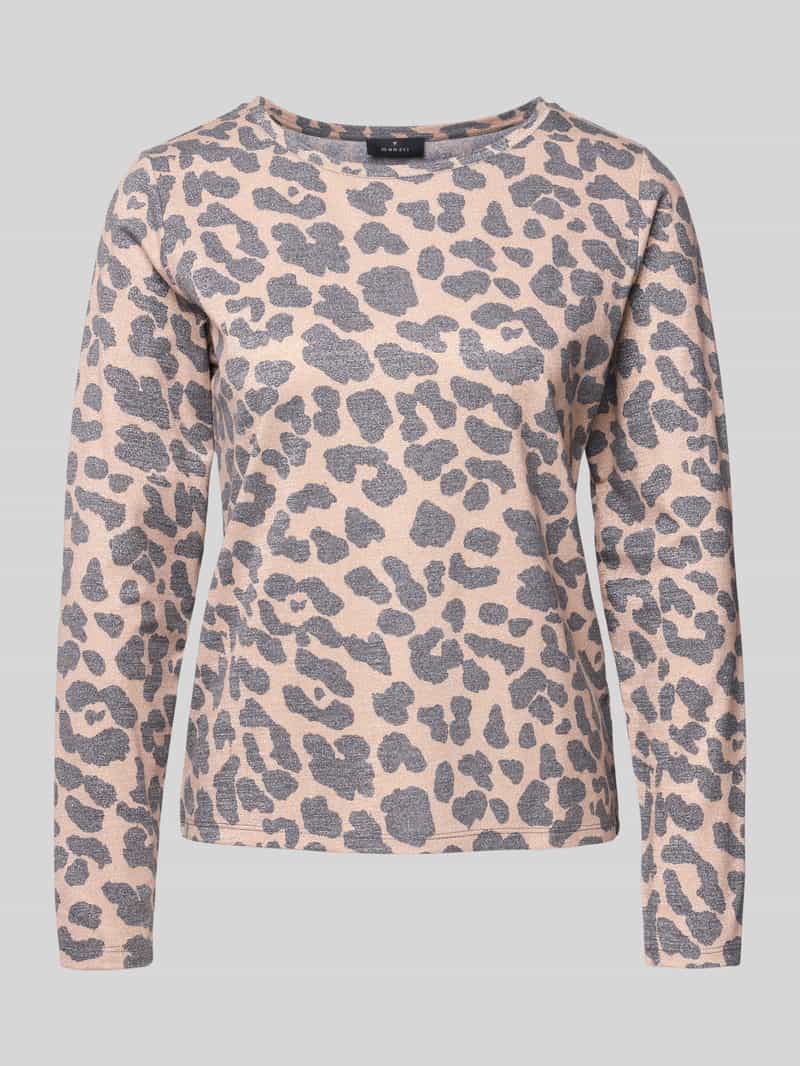 monari Shirt met lange mouwen in luipaardlook met ronde hals
