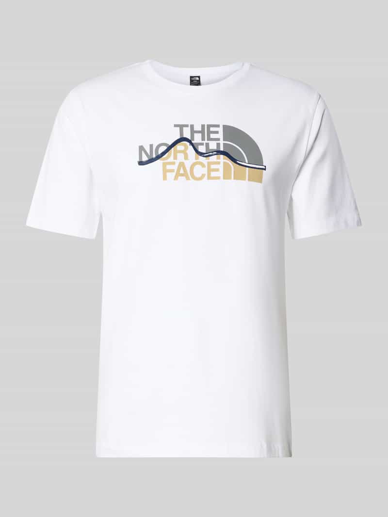 The North Face Regular fit T-shirt van pure katoen Model 'MOUNTAIN LINE' wit, foto 7