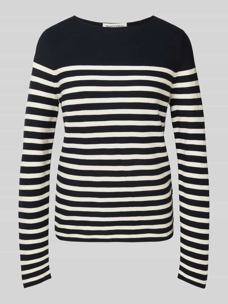 Marc O'Polo Regular fit gebreide pullover van puur katoen met streepmotief