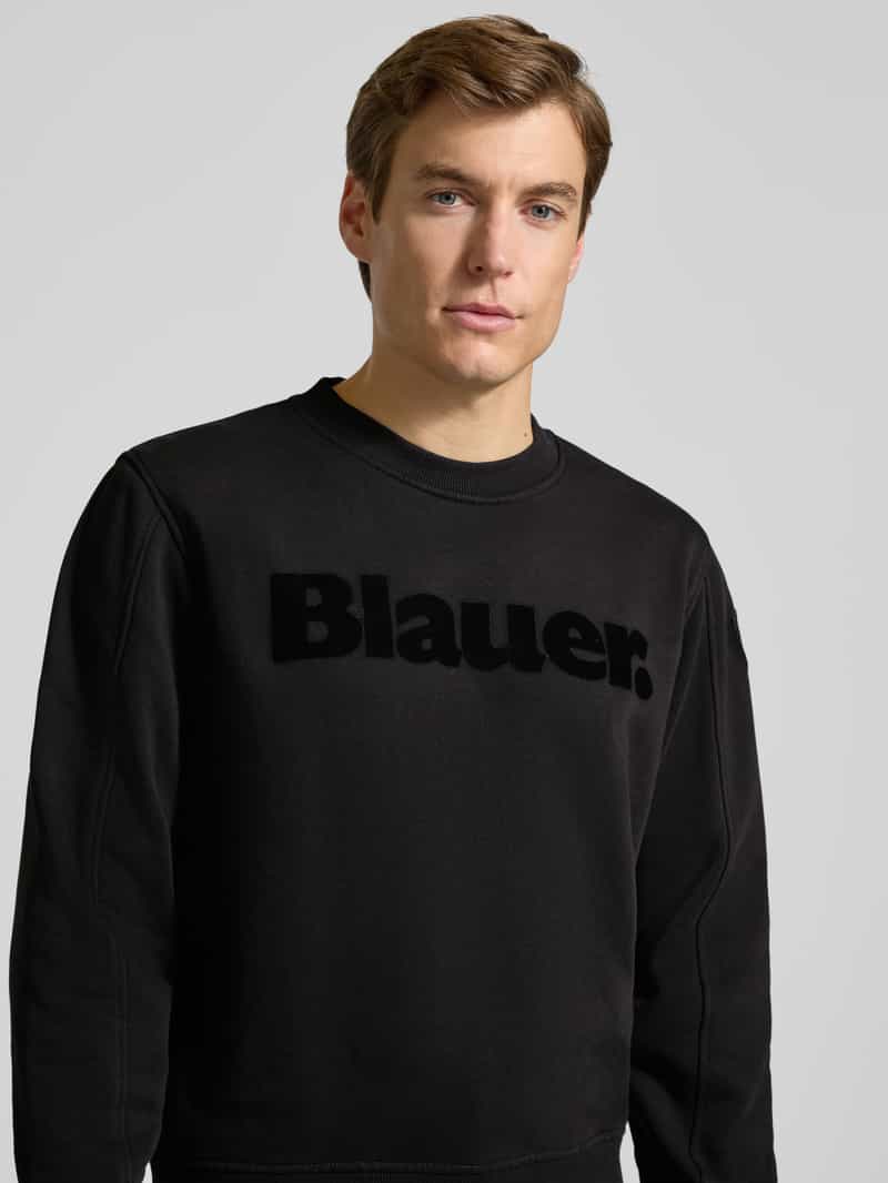 Blauer Usa Sweatshirt met labelprint model 'Crosby'