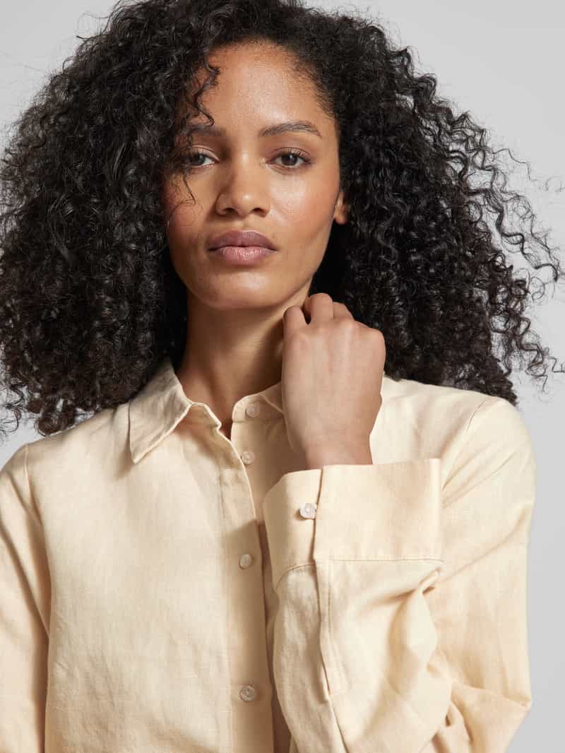 MSCH Copenhagen Linnen blouse met overhemdkraag model 'Mirilla'