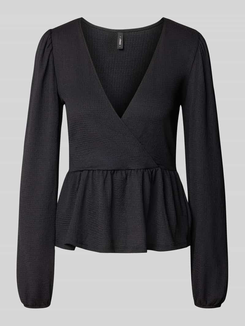 Only Slim fit shirt met lange mouwen in wikkellook model '30 BILL'