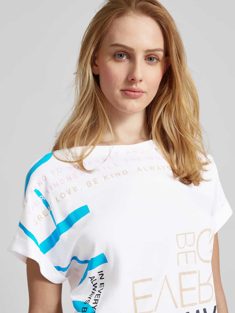 comma Casual Identity T-shirt met all-over statementprint