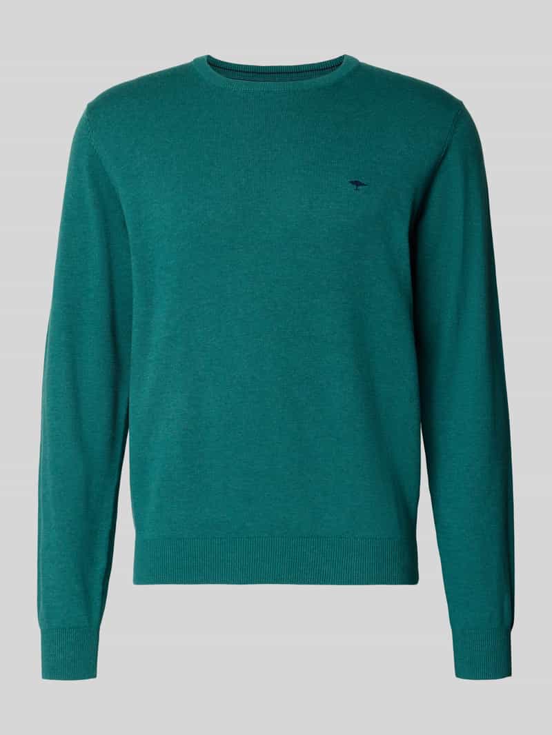 FYNCH-HATTON Gebreide pullover van puur katoen met geborduurd logo